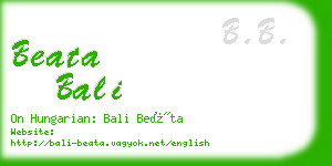 beata bali business card